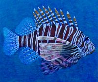 &quot;Lionfish&quot;, 100 x 120 cm, acrylic, fibermix on canvas, 2100 &euro;